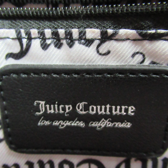 Juicy Couture Handbag Black Beige Lock N Chain Tote Bag Purse Punk Skater Y2K - Picture 2 of 13